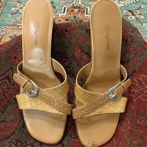 Brighton “Tatum” Tan Leather Mules